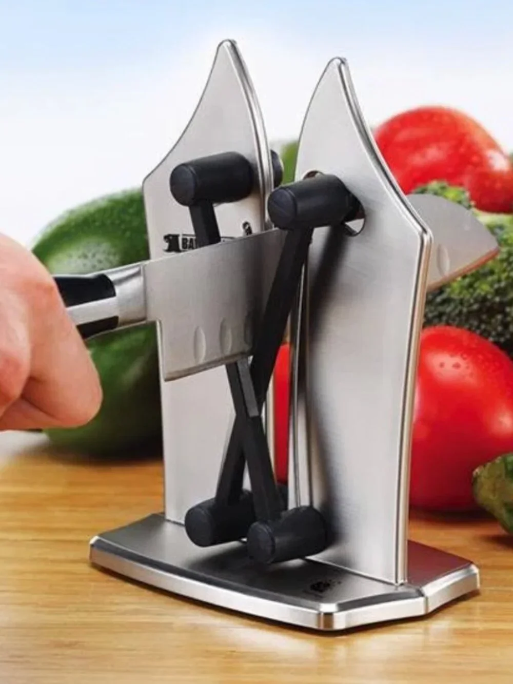 Bavarian Edge Knife Sharpener Bulbhead.com As Seen On TV Compact Design Tungsten